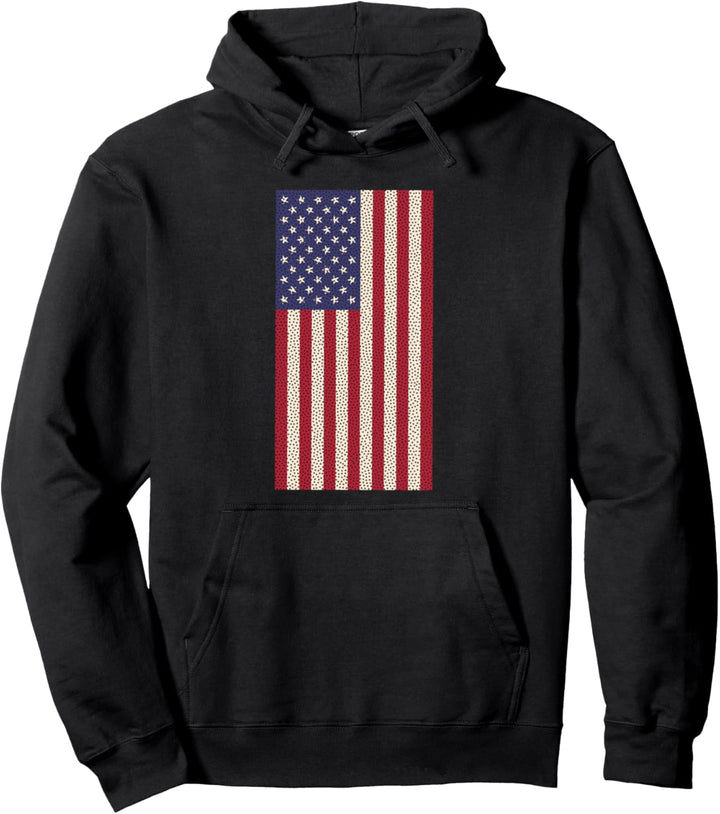 Retro Amerikanische Flagge Pullover Hoodie