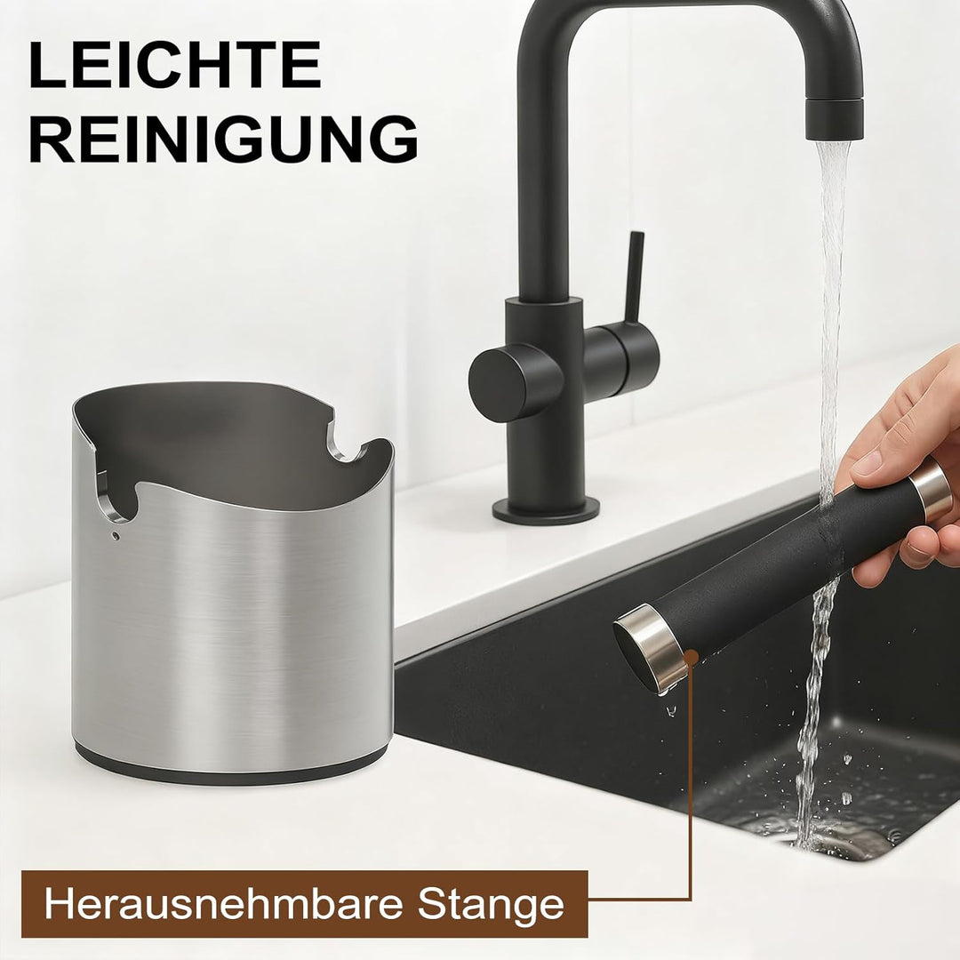 Kaffee Klopf Box, Abklopfbehälter für Siebträger, Knock Box für Kaffeesatz, mit Abnehmbarer Knock Ba