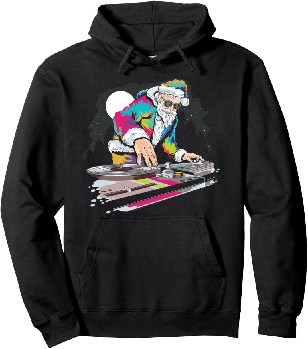 I'm with the DJ EDM Music Santa Claus Old School DJ Kostüm Pullover Hoodie