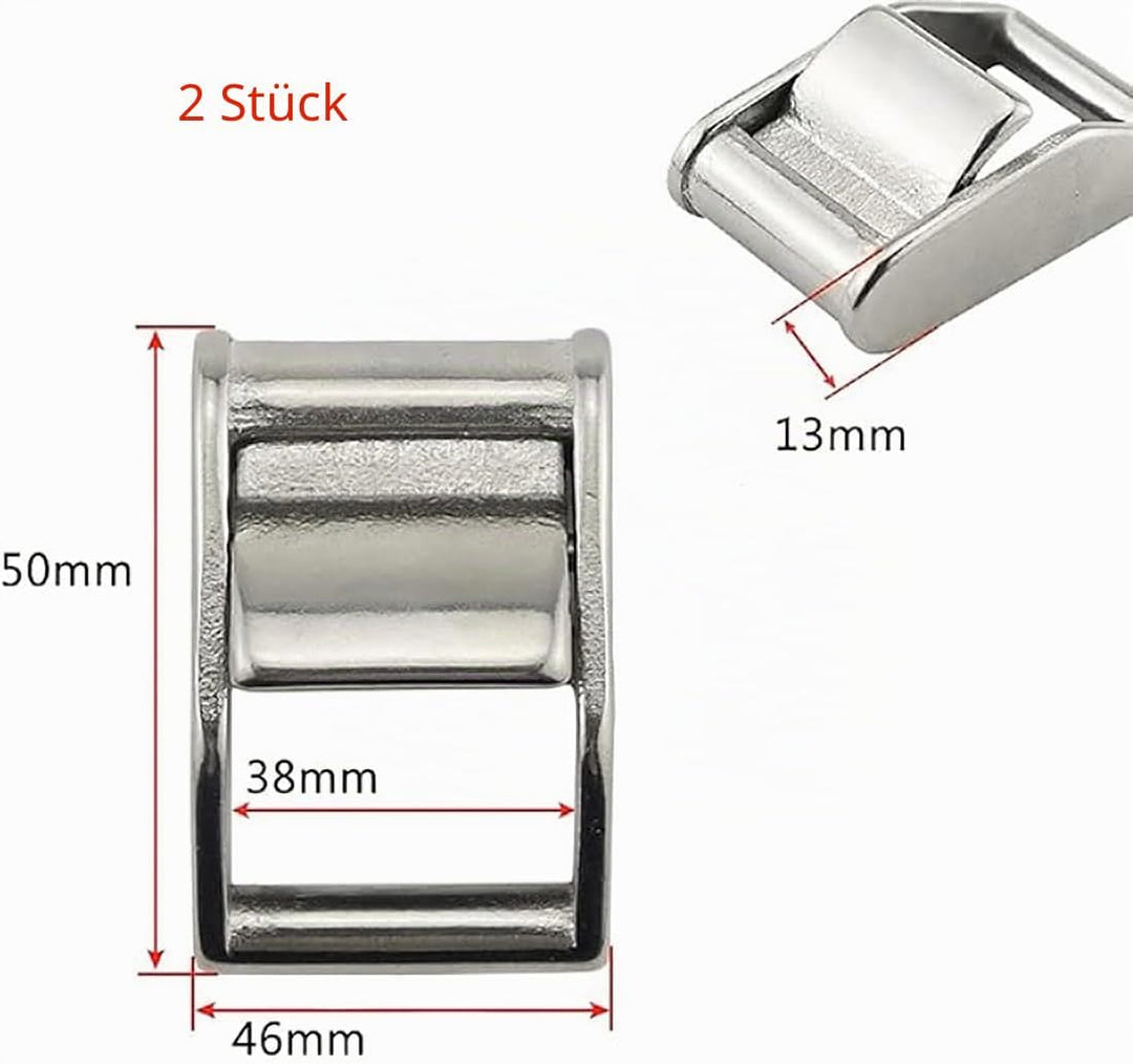 Chiloskit 2 Stück Edelstahl 316 Cam Schnalle Ratsche Schnalle Tie Down Strap oder Gurt Cargo Lashing