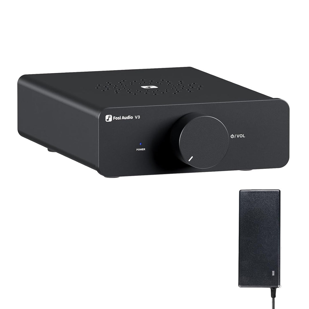 Fosi Audio V3 Mini Verstärker, 300Wx2 Stereo Verstärker Hifi mit TPA3255 Amp Chip & Austauschbare Op