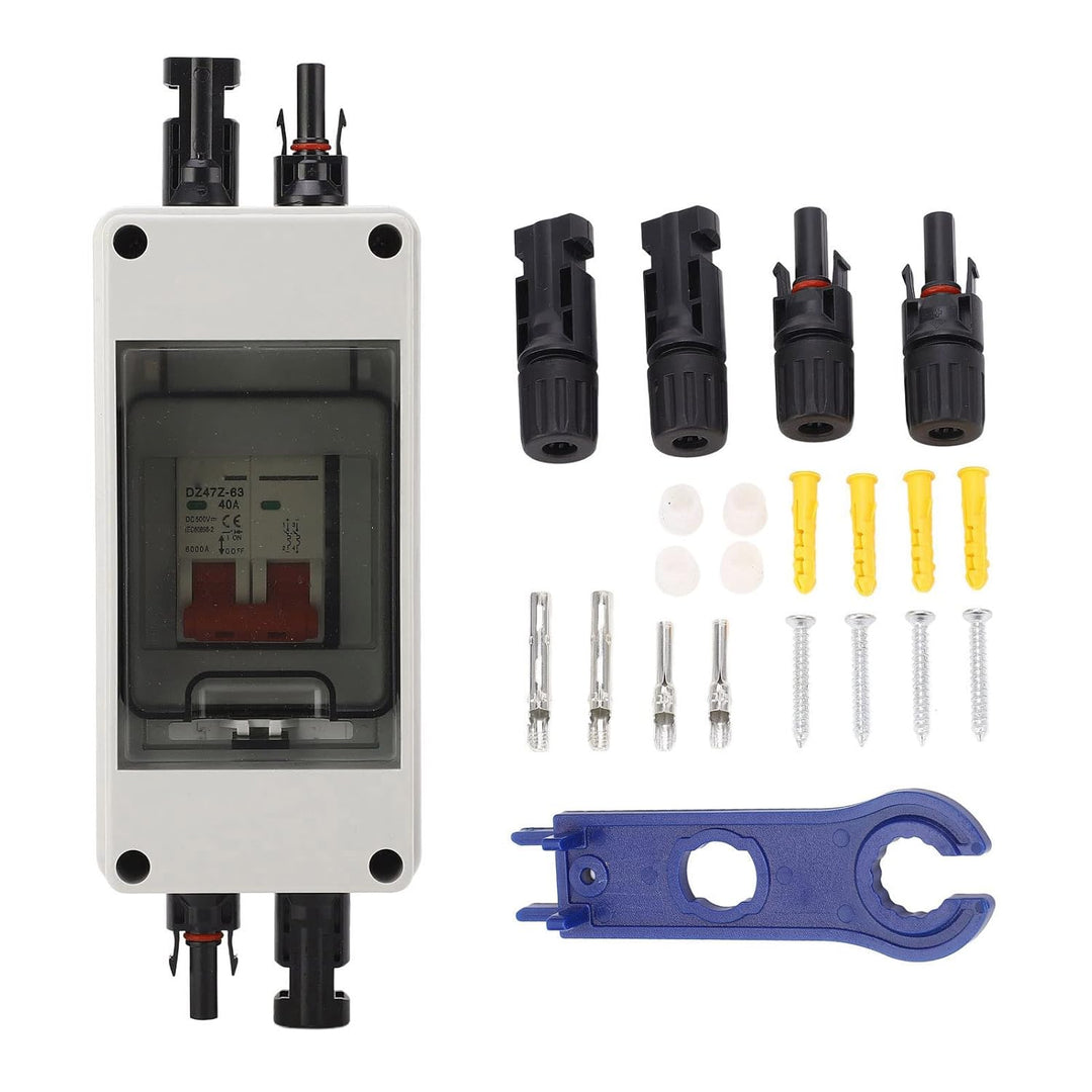 Solar-Trennschalter mit Leistungsschalter für Photovoltaik-Solaranlagen und Wohnmobile (40 A) 40a, 4