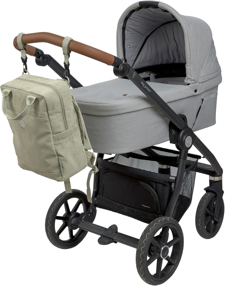 LÄSSIG Baby Wickelrucksack Wickeltasche Rucksack mit Wickelunterlage, Kinderwagenbefestigung, Flasch