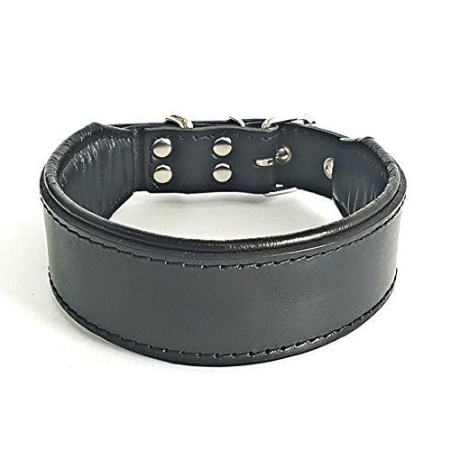 Bestia™ "Classic Echtleder Hundehalsband. 100% Leder. Weich gepolstert. TOP Qualität! XL- Halsumfang