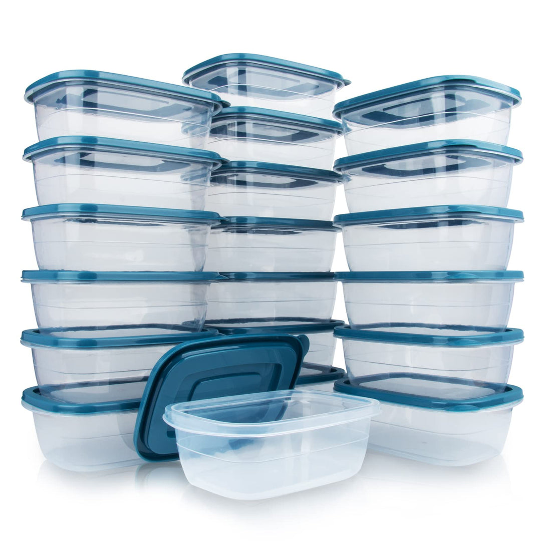 EFISH 20PCS Rechteck Kunststoff Portion Box Sets mit Deckel，Food Aufbewahrungsbox, Behälter Sets, Le