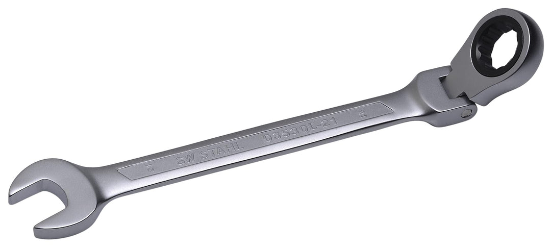 SW-Stahl 03530L-21 Gabelringratschenschlüssel 21 mm mit Gelenk, 72 Zähne