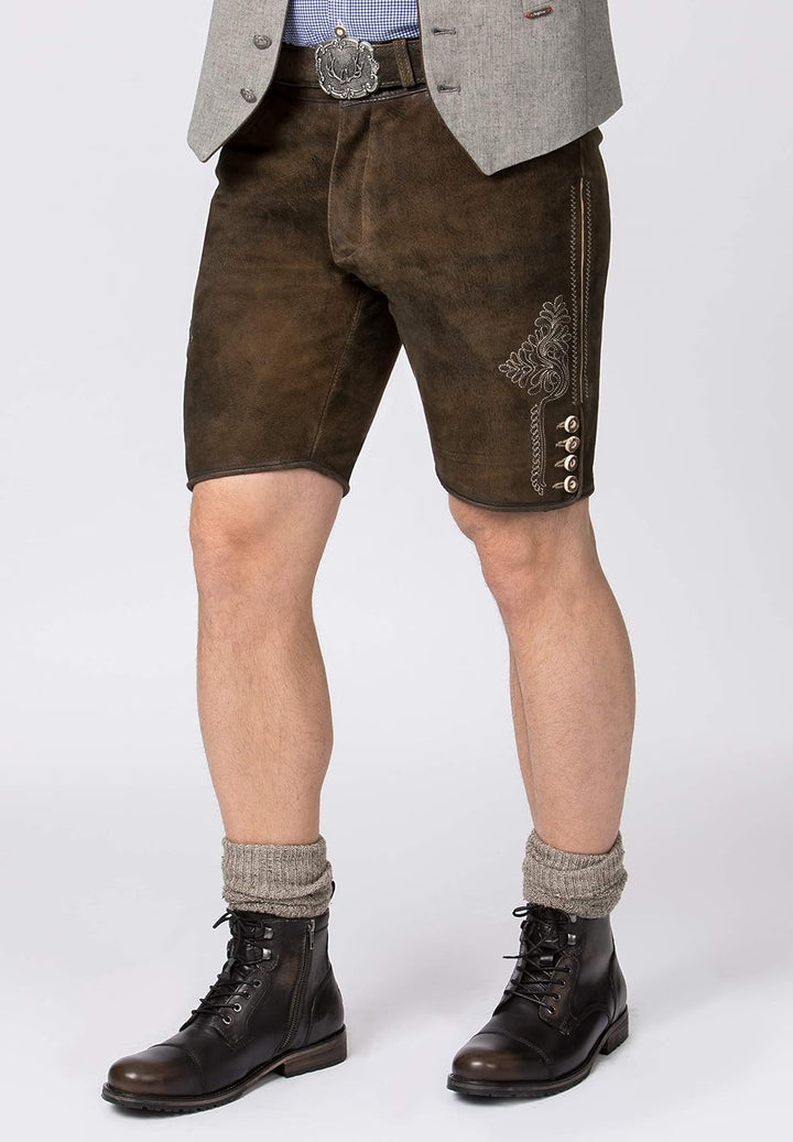Stockerpoint Herren Lederhose Corbi4 I Grösse 44-64 I Bequeme Trachtenhose in edler Hirschoptik inkl