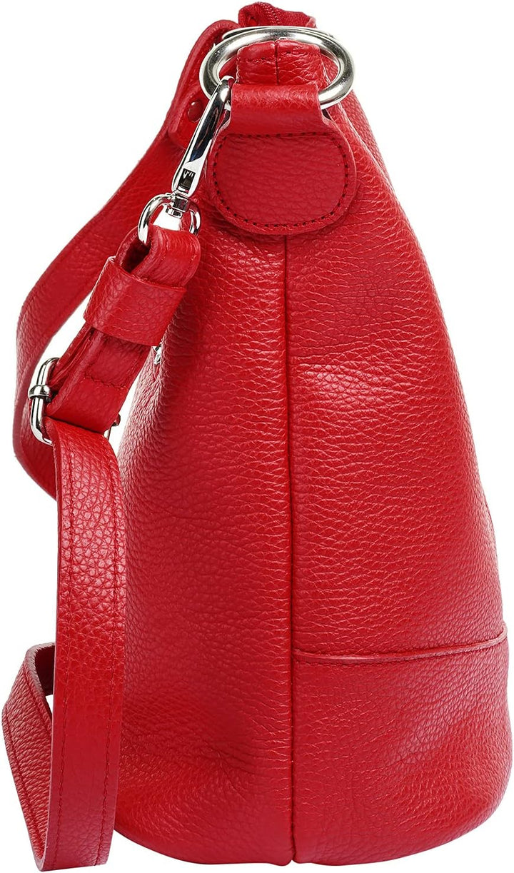 Umhängetasche Echt Leder Damen Made in Italy, Handtasche, Schultertasche, Crossbody Bag aus Leder 02