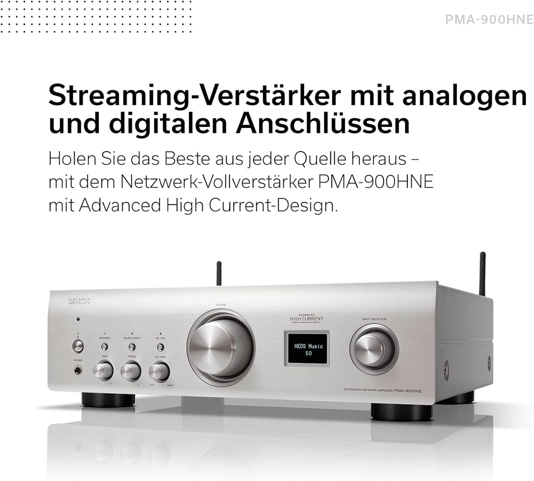 Denon PMA-900HNE HiFi Verstärker, Stereo Verstärker mit HEOS Built-in, 2x85W, eingebauter Phono-Vorv