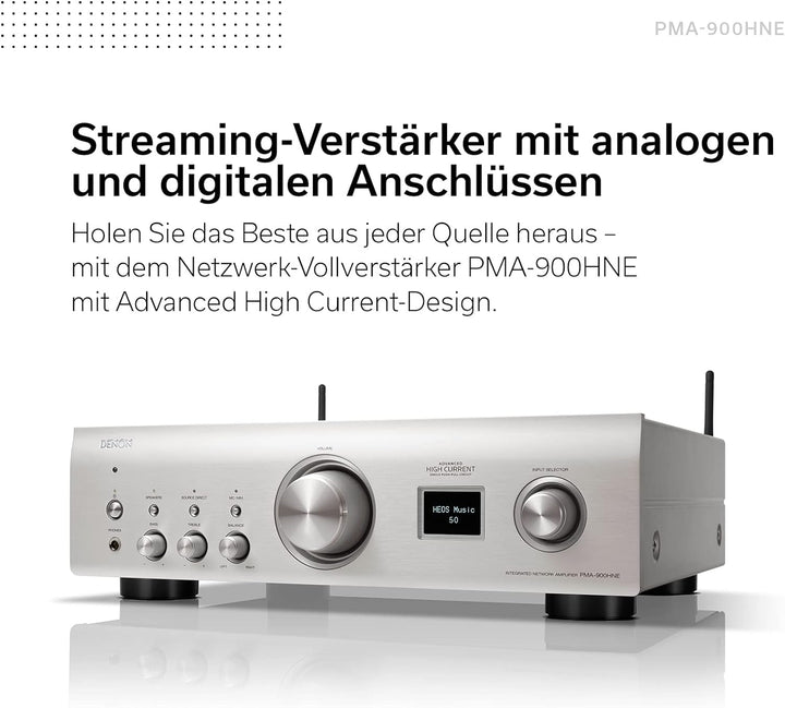 Denon PMA-900HNE HiFi Verstärker, Stereo Verstärker mit HEOS Built-in, 2x85W, eingebauter Phono-Vorv