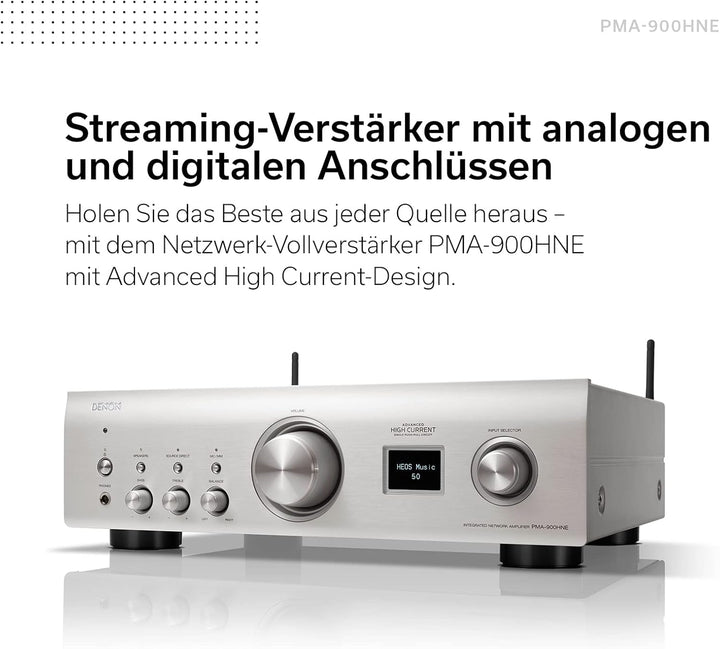 Denon PMA-900HNE HiFi Verstärker, Stereo Verstärker Mit HEOS Built-in, 2x85W, Eingebauter Phono-Vorv