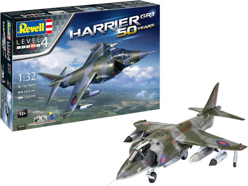 Revell RV05690 05690 5690 Hawker Harrier GR Mk.1 Geschenkset Kunststoff-Modellbausatz, mehrfarbig, 1