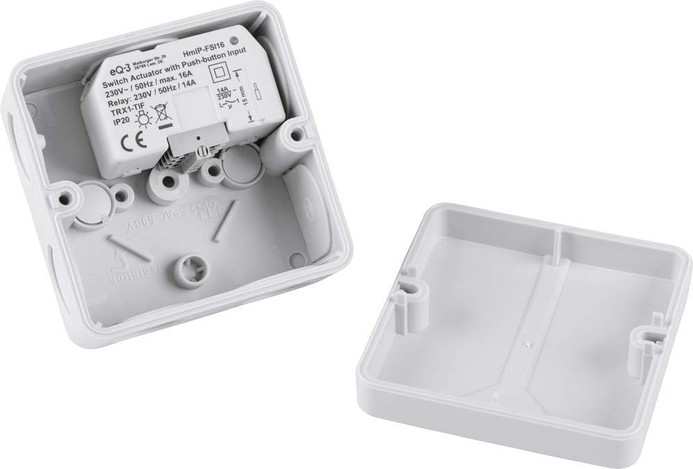 Homematic IP Smart Home Schaltaktor mit Tastereingang (16 A) – Unterputz, steuert Geräte und Leuchte