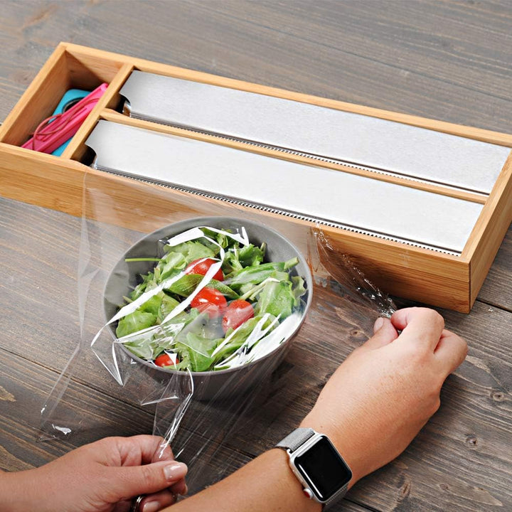 Kesper | Folienspender, Material: Bambus, Metall, Masse: 39.5 x 13 x 5.5 cm, Farbe: Braun | 58040 13