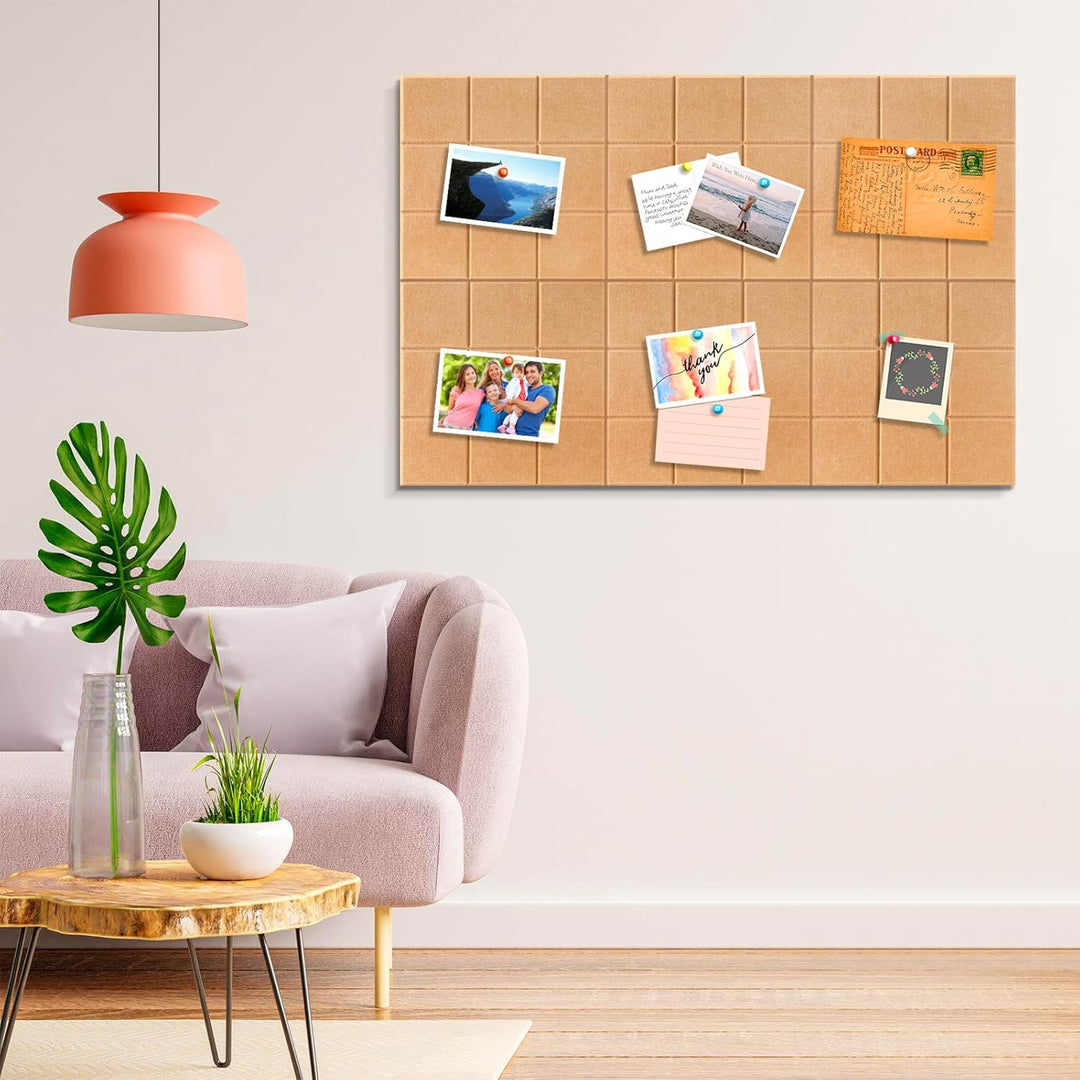 Uoisaiko Grosse Filz Pinnwand Selbstklebend mit 30 Pinnnadeln, 6 Stück 30x30cm Filzboard Memotafeln
