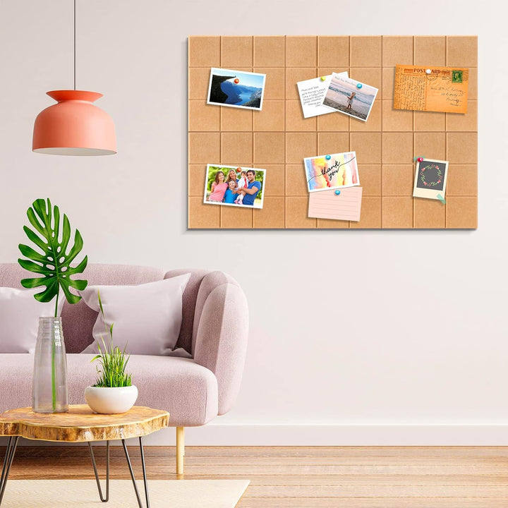 Uoisaiko Grosse Filz Pinnwand Selbstklebend mit 30 Pinnnadeln, 6 Stück 30x30cm Filzboard Memotafeln