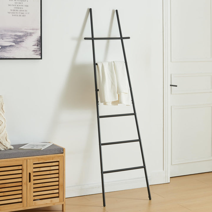 [en.casa] Handtuchleiter Øyer Kleiderleiter mit 6 Sprossen Dekoleiter Handtuchhalter Handtuchständer