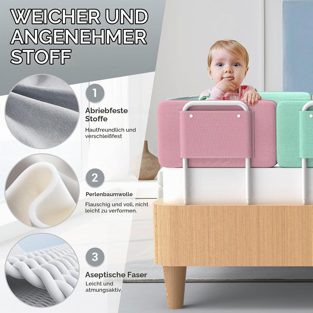 Kidsgigglz Bettgitter 50cm，Bettschutzgitter für Kinder，Rausfallschutz Bett，Baby Bettschutzgitter，Höh
