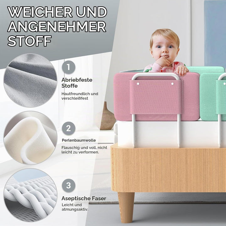 Kidsgigglz Bettgitter 50cm，Bettschutzgitter für Kinder，Rausfallschutz Bett，Baby Bettschutzgitter，Höh