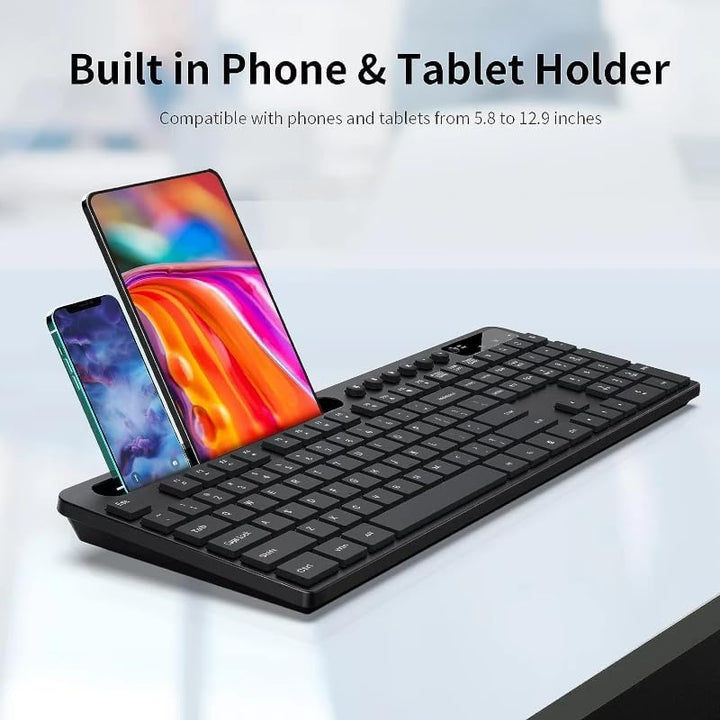 MARVO Kabelloses Tastatur und Maus Set, 2.4G Wireless, Englisches QWERTY-Layout, Ergonomisch, mit Sm