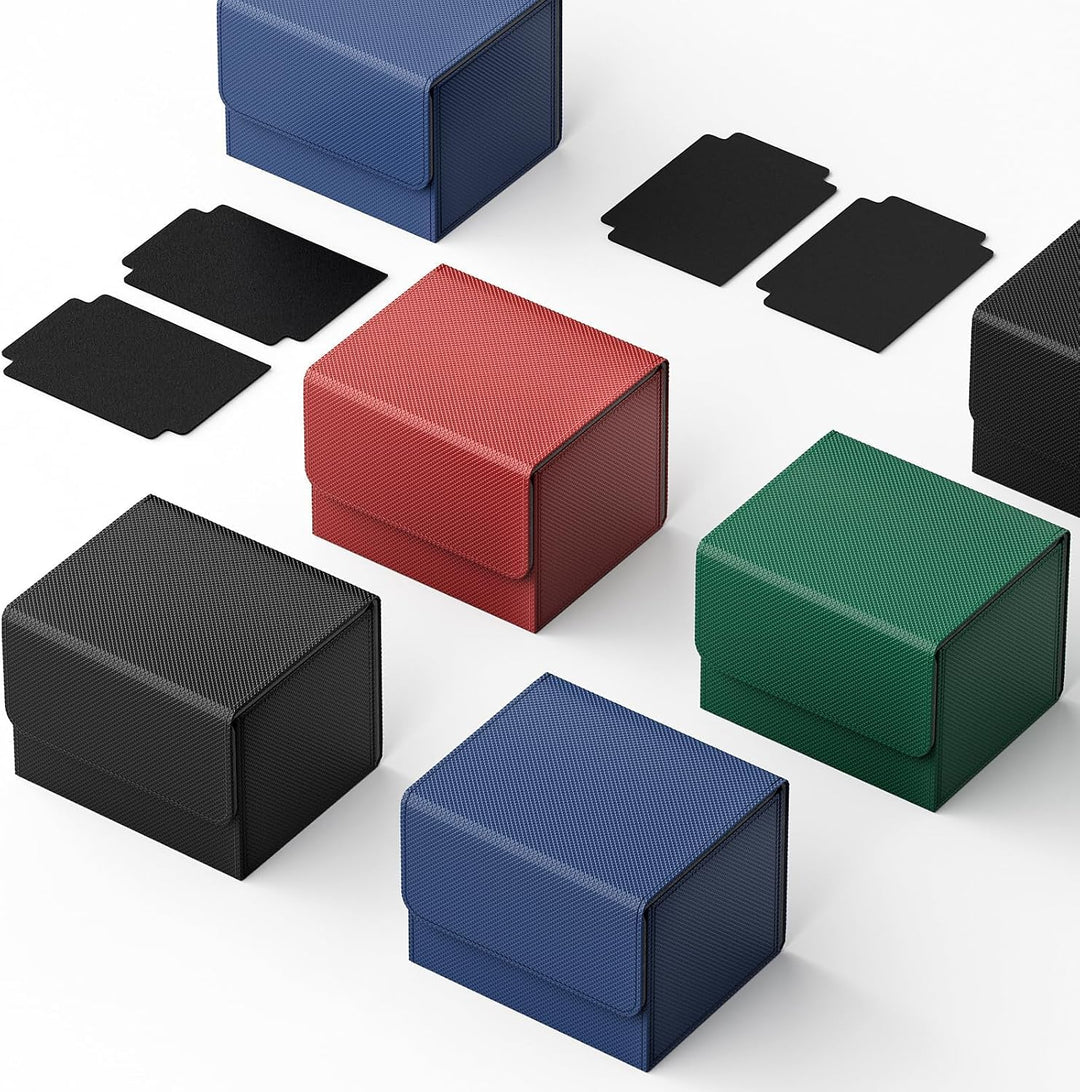 Mlikero Deckbox Card deck Box kompatibel mit MTG Karten, 4 Pack Horizontal Leder Card Deck Boxen für
