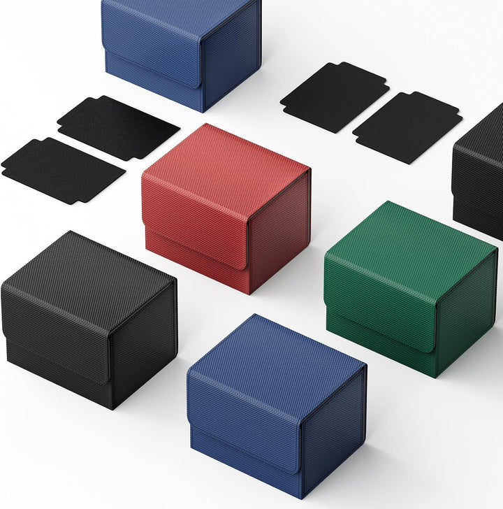 Mlikero Deckbox Card deck Box kompatibel mit MTG Karten, 4 Pack Horizontal Leder Card Deck Boxen für