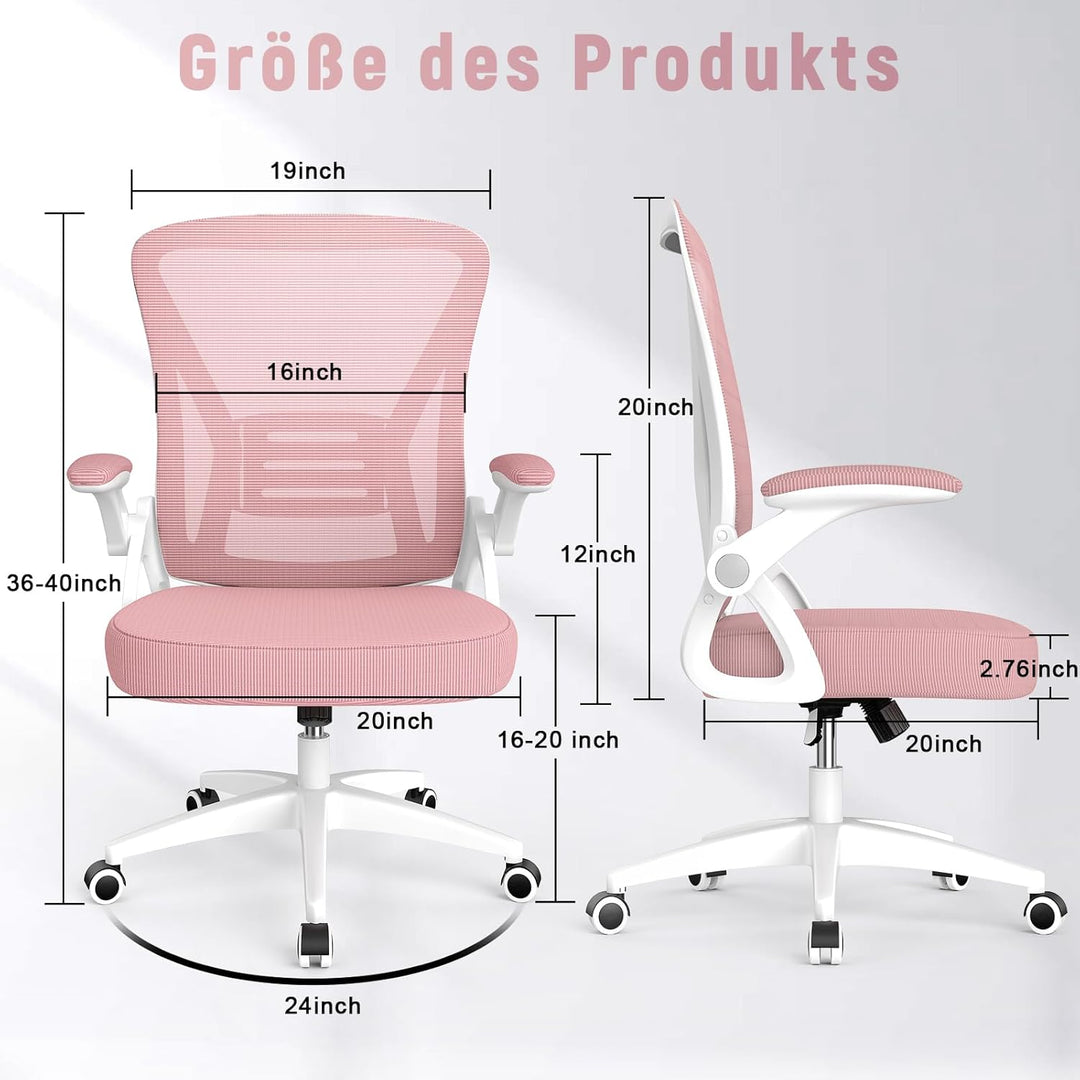 naspaluro Bürostuhl mit Verstellbaren Armlehnen, Ergonomischer Schreibtischstuhl mit Netzbespannung,
