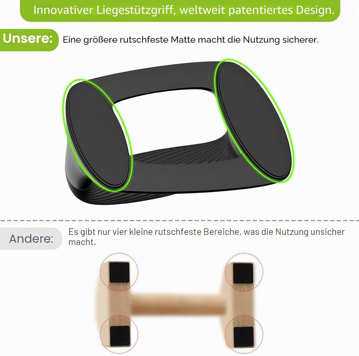 Kipika Liegestützgriffe für Zuhause – Push-Up Bars mit Anti-Rutsch-Unterseite,Soft Handles,Set of 2