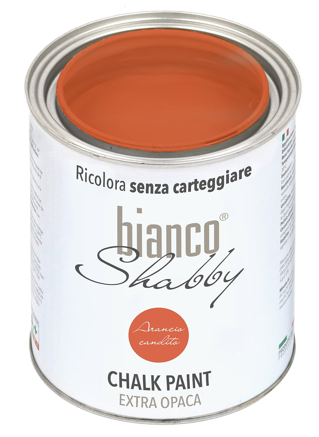 bianco Shabby® Arancio Candito Kreidefarbe Wasserbasis für Alle Oberflächen einfach zu verarbeiten o