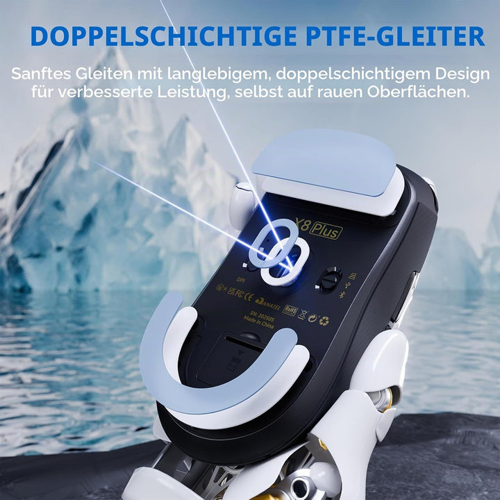 MAMBASNAKE Attack Shark X8PLUS Kabellose Gaming-Maus, PixArt PAW3395PRO-Sensor, 40000 DPI, BT/2,4 GH