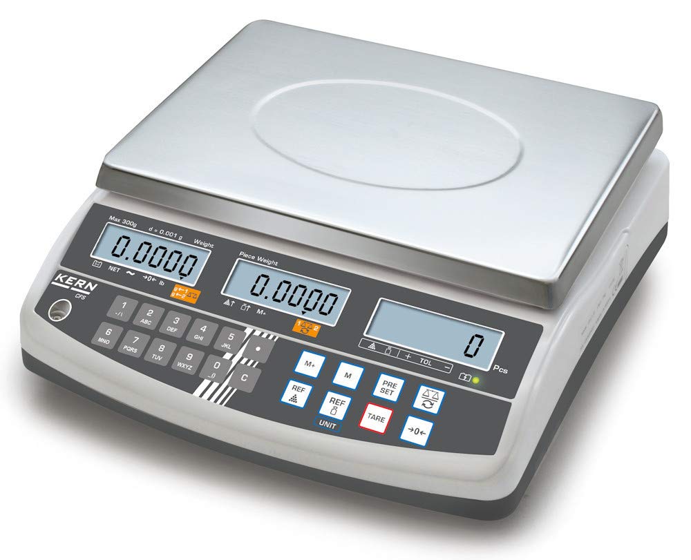 Zählwaage Kern CFS 3K-5 mit 100 Artikelspeicherplätzen bis 3kg (0,05g genau)