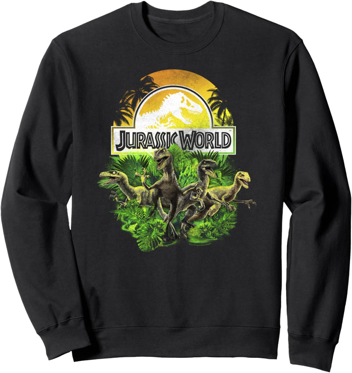 Jurassic World Raptor Group Shot Title Logo Sweatshirt
