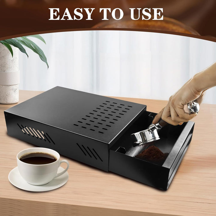 Kaffee Klopf Box Behälter, Edelstahl Kaffee Abklopfbehälter Sudschublade mit Klopf-Stick, Verdickter
