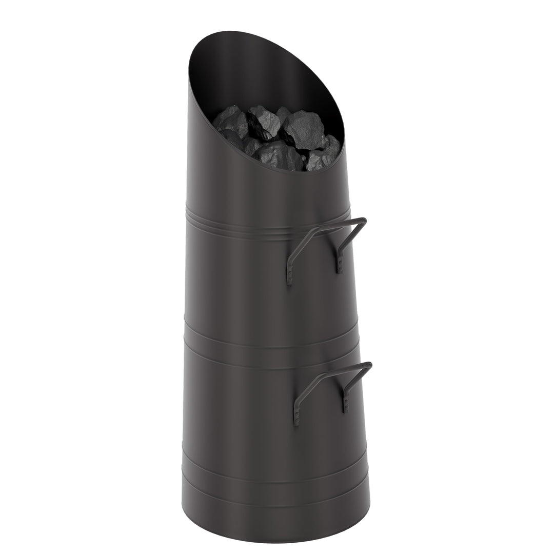 Fire Vida Kohlenschütte, Metall, schwarz, 23 x 30 x 56 cm Kohlenschütte, 56 cm, Kohlenschütte,