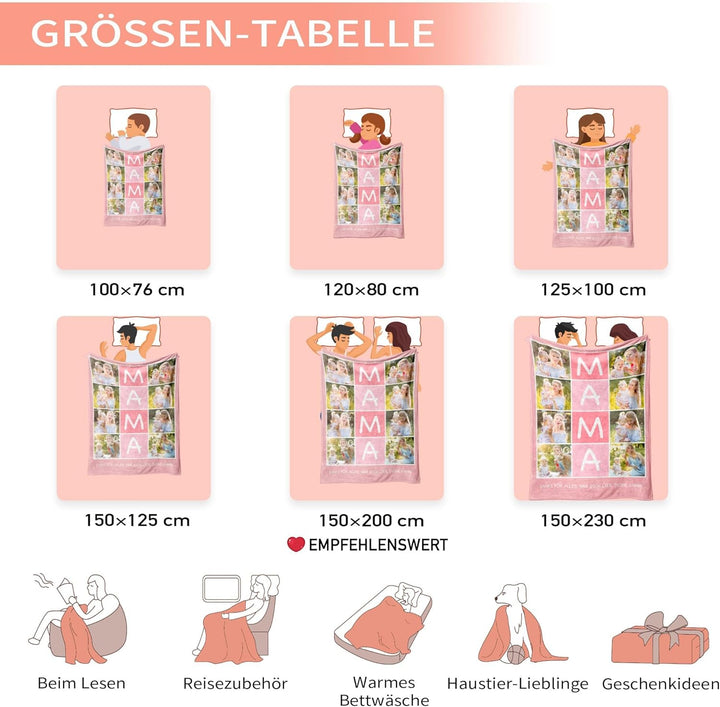 Easycosy personalisierte Decken für Paare Geschenke Benutzerdefinierte Bild, Foto Decke für Freundin