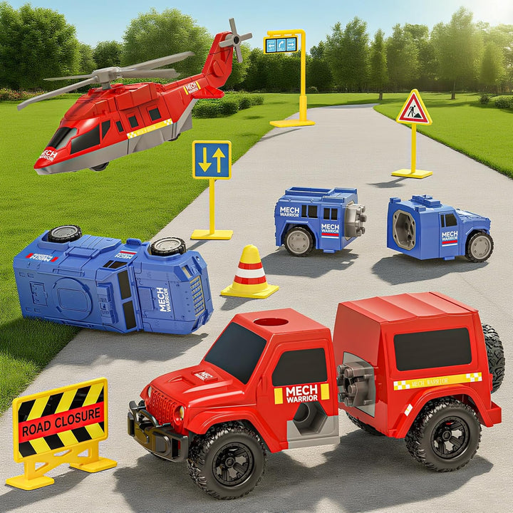 Gzsbaby Magnetische Bausteine Auto, 30 PCS Magnetischer Verformung Roboter mit Aufbewahrungsbox, Mag