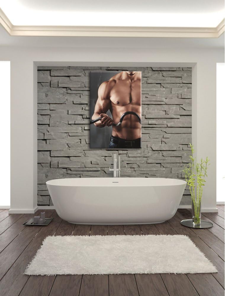 Pixxprint Bodybuilding, Format: 100x70 auf Leinwand, XXL riesige Bilder fertig gerahmt mit Keilrahme