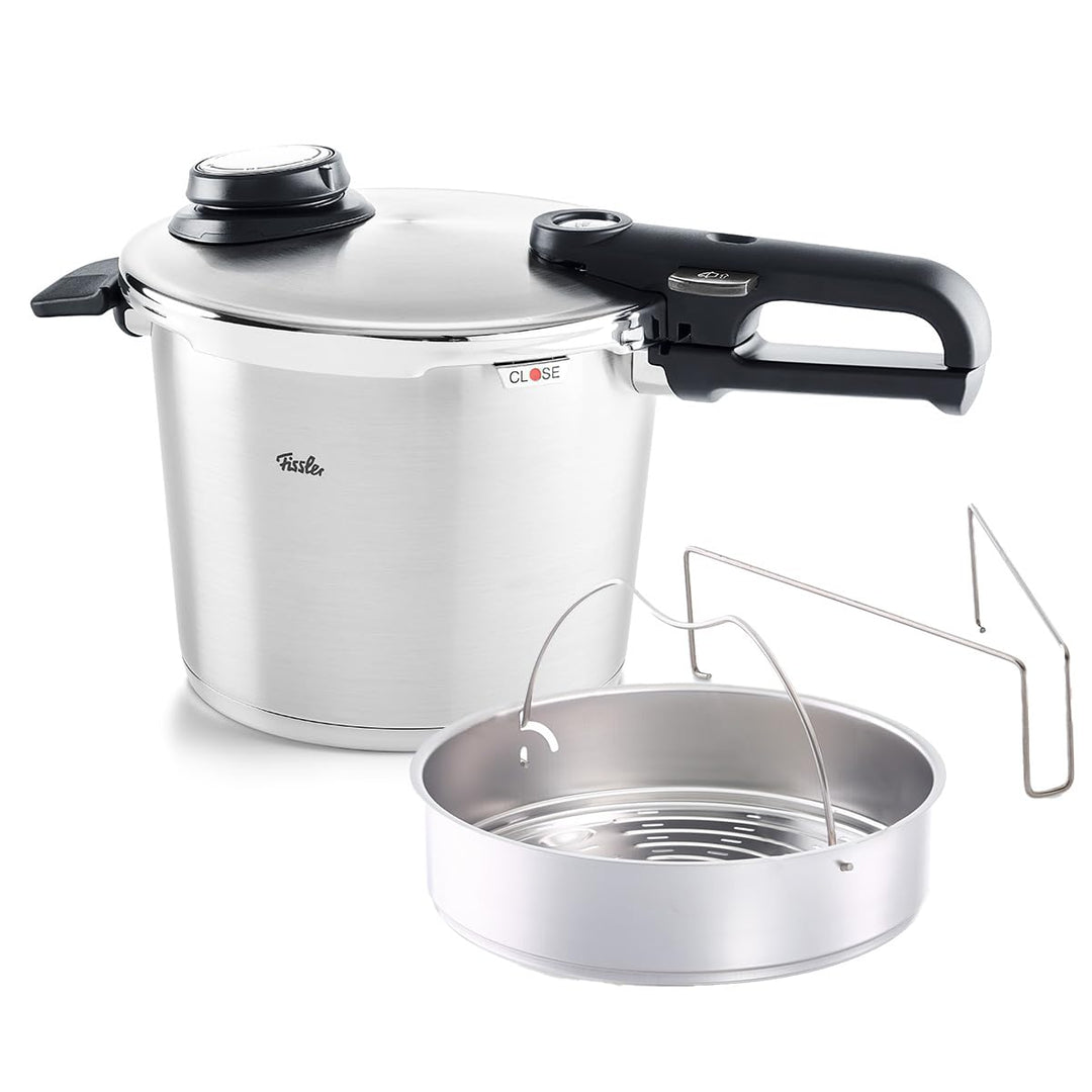 Fissler Vitavit Premium / Schnellkochtopf (6 L, Ø 22 cm) Edelstahl-Dampfkochtopf,4-Garstufen, inkl.