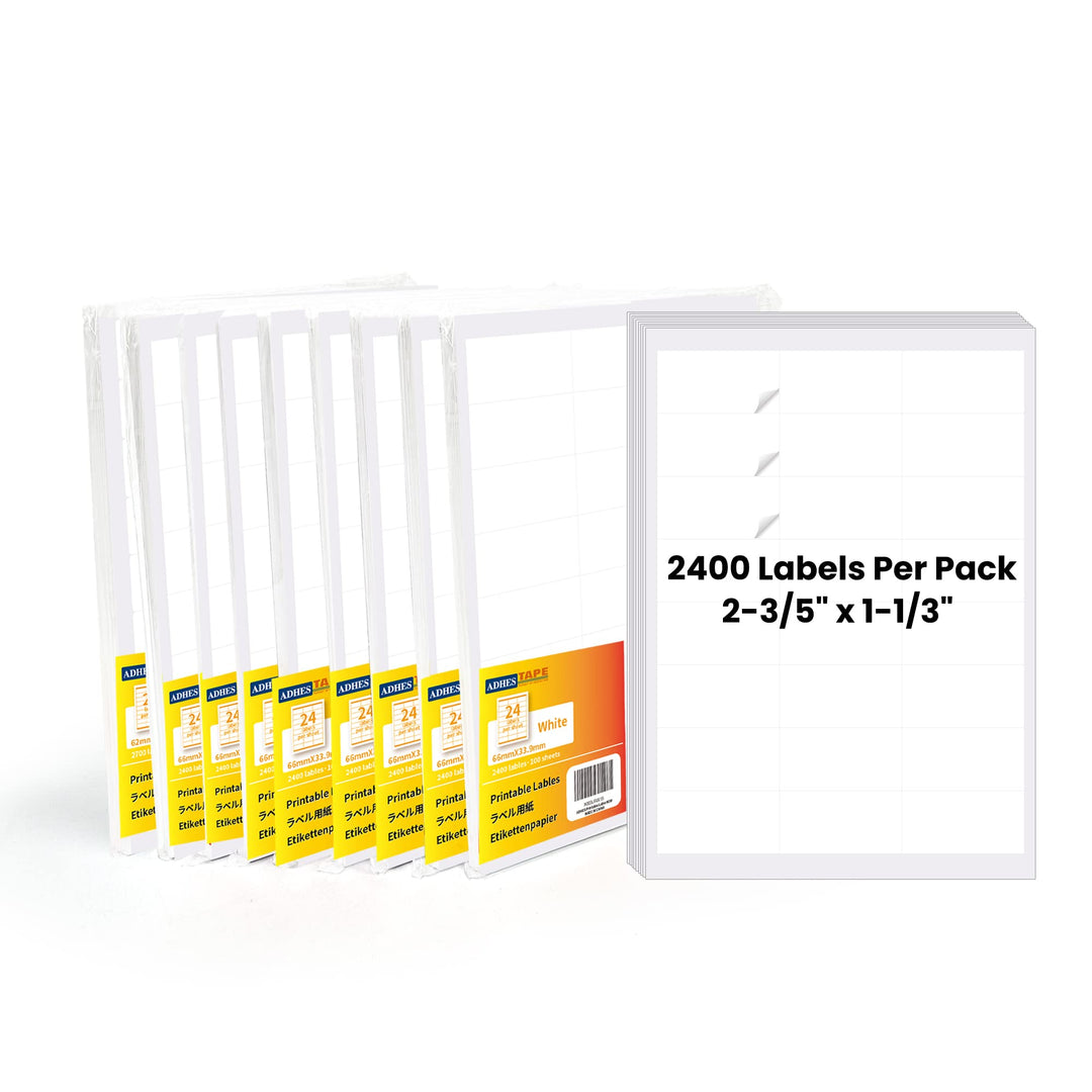 ADHES (1000 Blatt, 66mm*33.9mm) Thermodirekt-Etiketten, Druckbar Thermo Etiketten Weiss, Selbstklebe