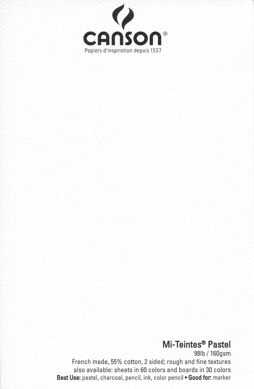 Canson mi-teintes Papierblock in Pastelfarben, weiss, 9"X12" weiss 1 stück (1er Pack), weiss 1 stück