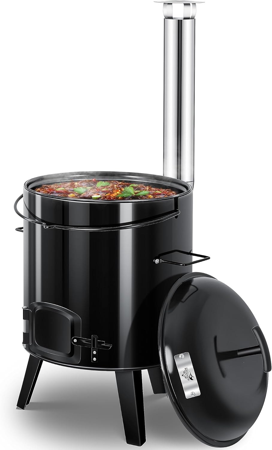 KESSER® Gulaschkessel Gulaschkanone | Eintopfofen mit Grillfunktion Ofen Grill Kugelgrill + Hähnchen