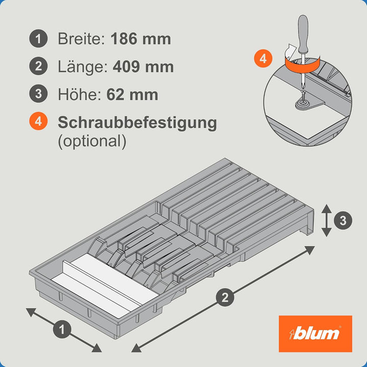 Blum AMBIA-LINE Messerhalter | Schubladen-Organizer &amp; Küchenhelfer zur sicheren Aufbewahrung von bis