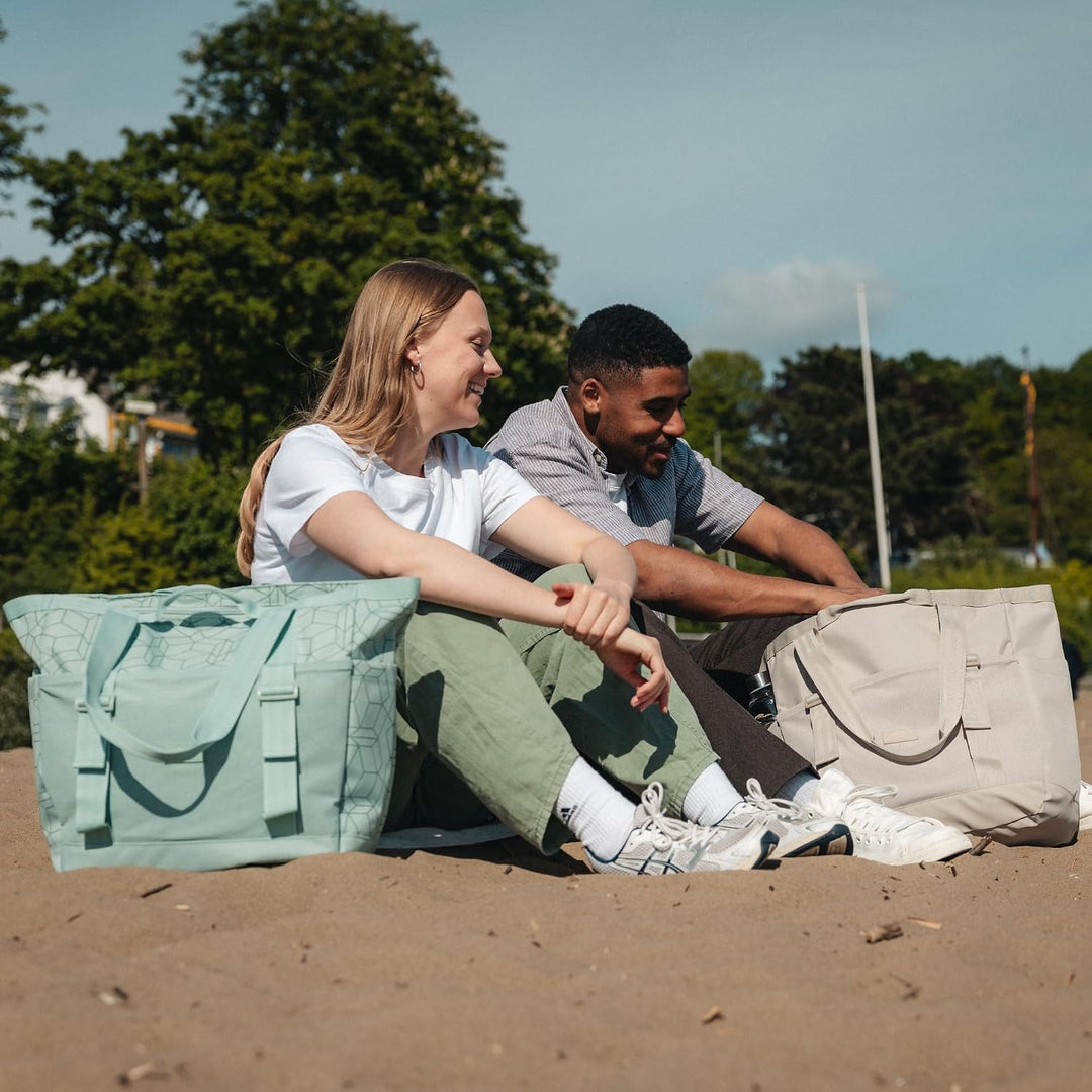 LARKSON Strandtasche Beige Grau – Smilla Sand Grau, Sand Grau