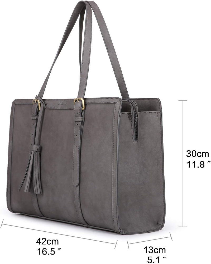 ECOSUSI Laptoptasche 15,6 Zoll Aktentasche Damen Gross Handtasche Business Arbeitstasche Bürotasche