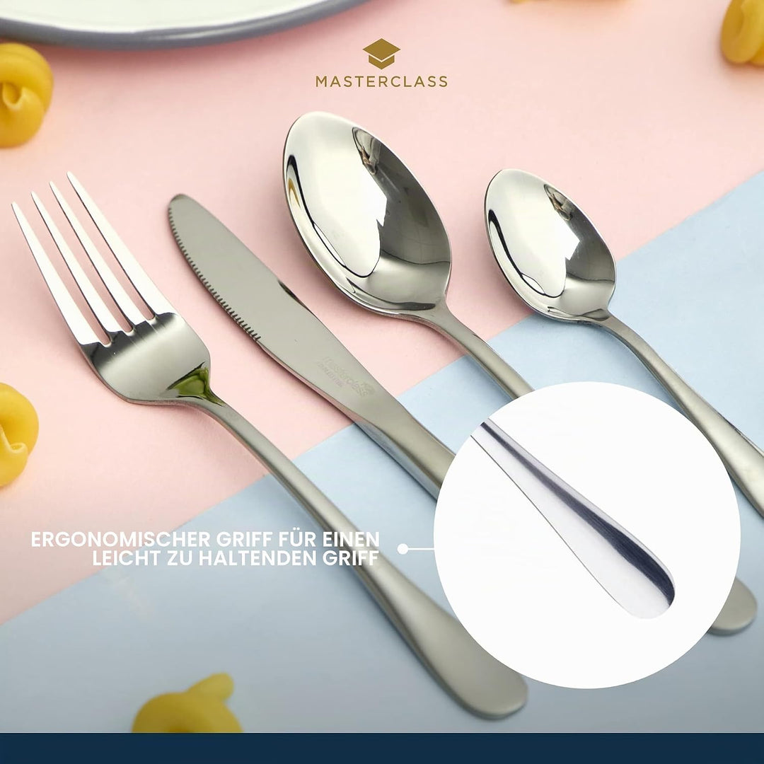 MasterClass Kinderbesteck-Set, Edelstahl, 4-teilig, Silber (Packung mit 2) 28 x 18 x 18 cm (Packung