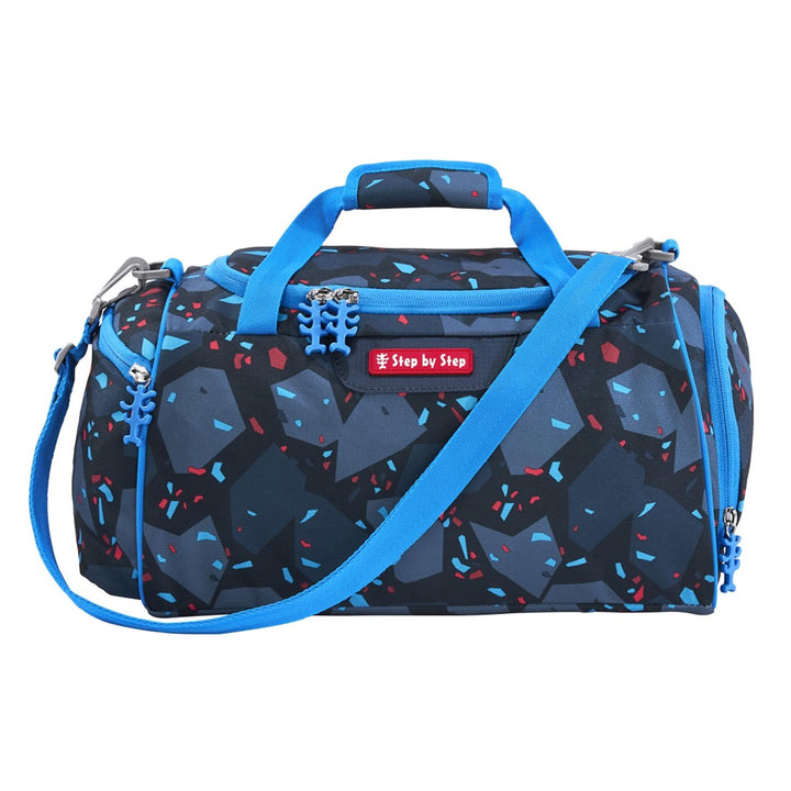 Step by Step Sporttasche „Tractor Freddy“, blau, mit Nasswäschefach, Abnehmbarer Tragegurt, Verstell