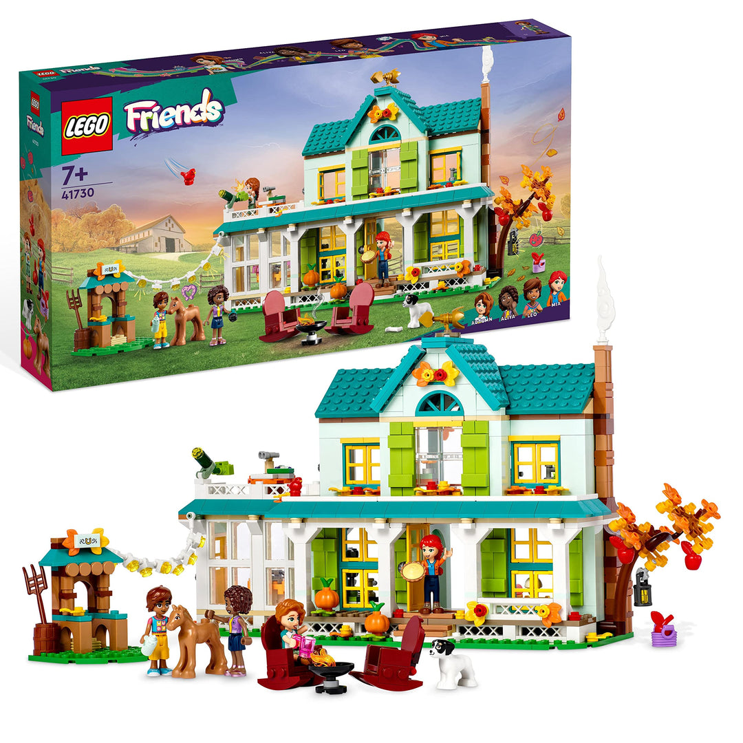 LEGO 41730 Friends Autumns Haus, Puppenhaus mit Tierfiguren und Zubehör, Mini-Puppen Autumn, Mia und