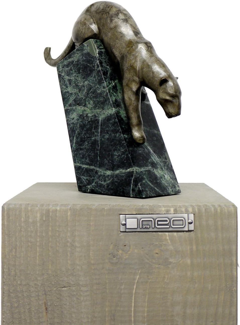 Kunst & Ambiente - Moderne Tierfigur aus Bronze - Schleichender Panther - signiert - Alfred Stevens