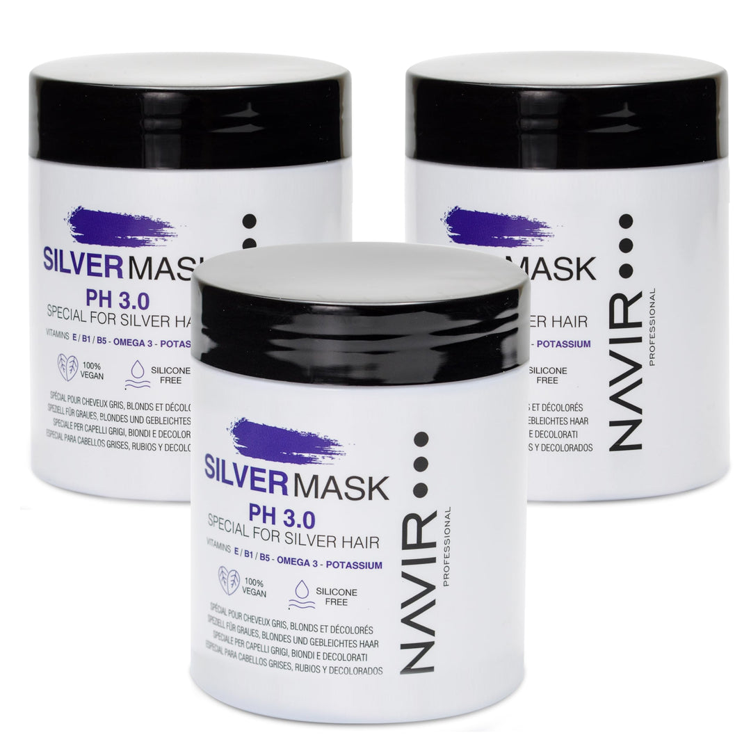 NAVIR Professionell | Silver Haarmaske 750ml – Anti-Gelbstich Behandlung für blondes, graues und geb