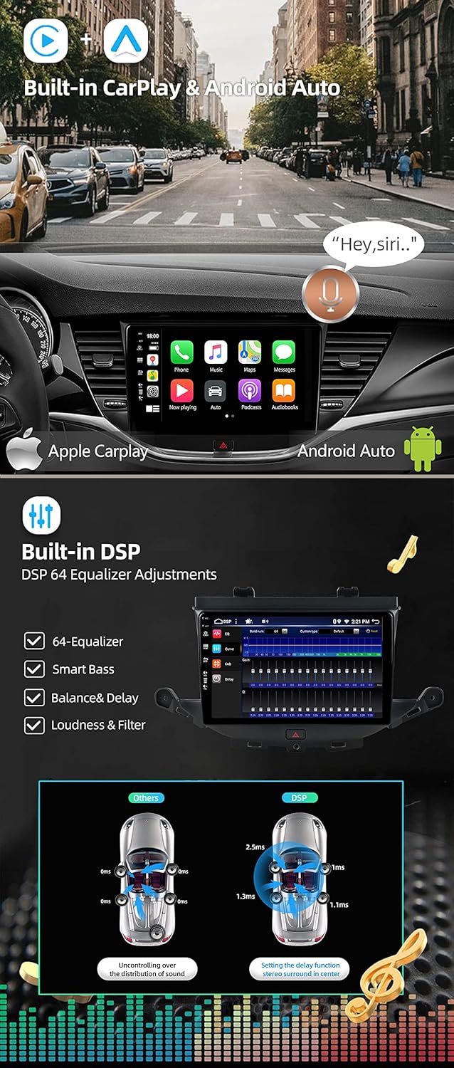 Android 12 IPS Autoradio Passt für Vauxhall Astra K/Buick Verano GS (2016-2020) - 4G+64G - Eingebaut
